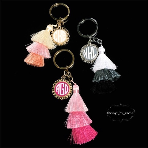 CUSTOM Monogrammed Tassel Keychain - Picture 2 of 6